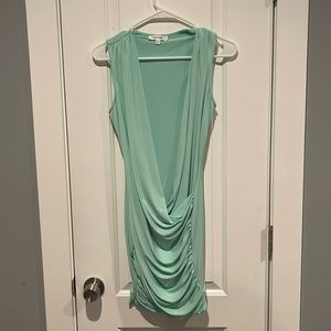 Teal low cut dress